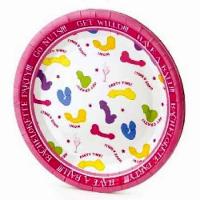 Discount Bachelorette Party Colored Pecker Plates - Discount Supplies
